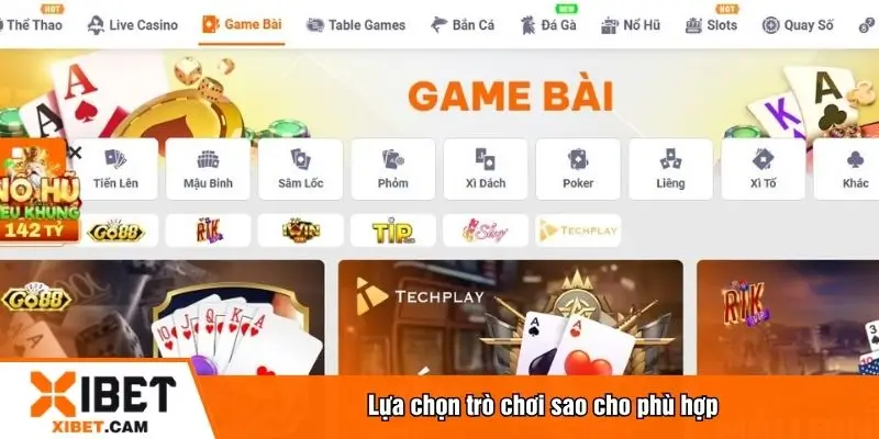Lựa chọn trò chơi sao cho phù hợp